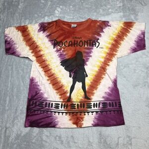 Vintage Pocahontas Shirt XL Tie-Dye 90s The Disney Store USA